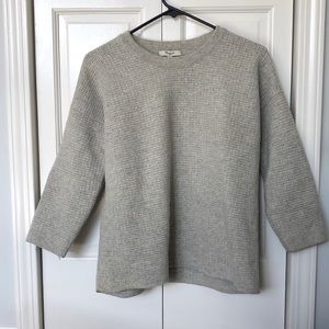 Madewell gray merino wool knit sweater 3/4 sleeve (Size S)